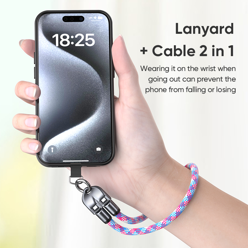 URIZONS 2 in 1 Function Anti-Lost Wristband 240W 5A Type C to Type C Fast Charging & Data USB C Cable 32cm Length + Short Wrist Strap Mobile Cell Phone Colorful Braided Lanyard PD3.1 Data Cord 0.3m di