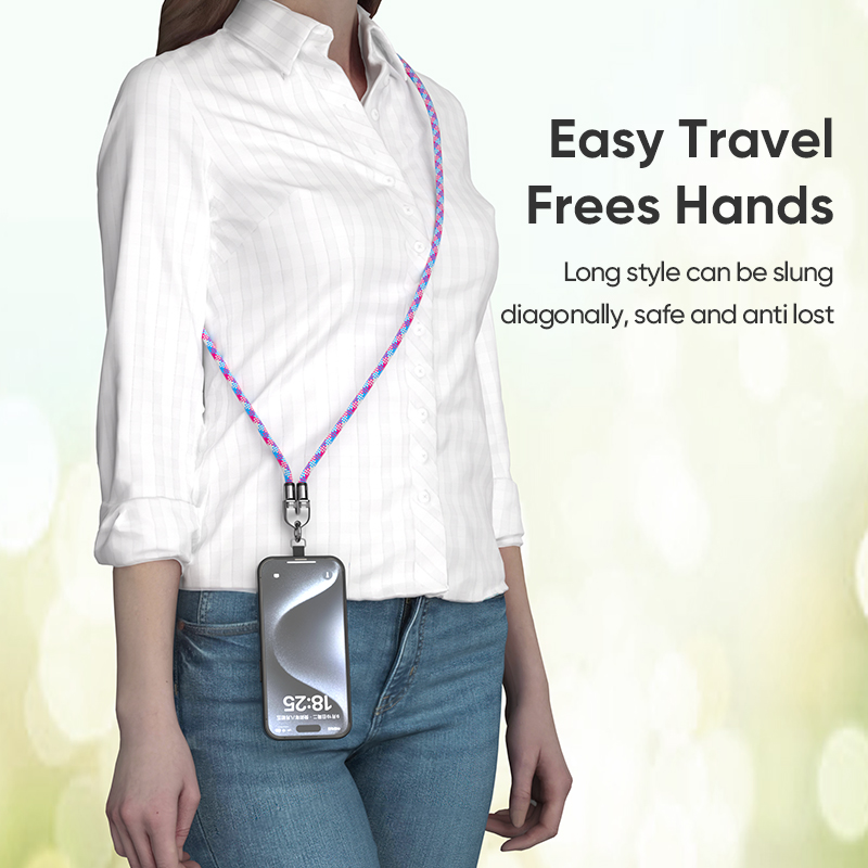 URIZONS 2 in 1 Function Cross-body Neck Strap + Braided Colorful TYPE C to C USBC PD 240 Watt 5A Charging Data Phone Charger Cable Type C to Type C Data Cable Support Fast Charging and Data Transmissi